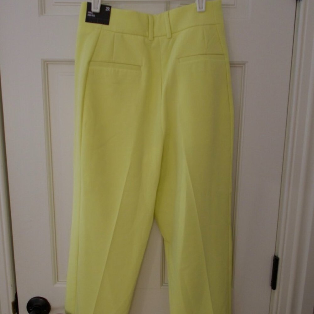Bright yellow high rise dress pants